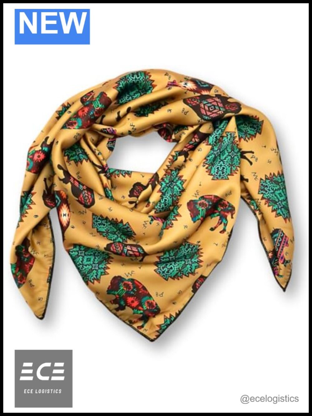 Silk Blend Wild Rag 36" Square Western Cowboy Bandana Scarf Neckerchief